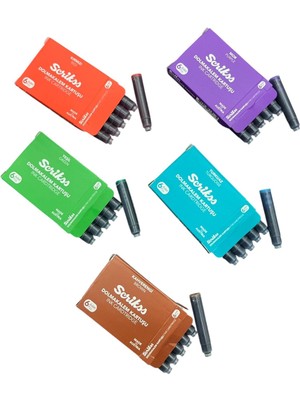 Scrikss Dolma Kalem Kartuşu 5 Farklı Renk ( 5 Paket )