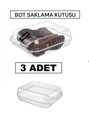 Bayev 3 Adet Bot Saklama Kutusu Maxi Boy Ayakkabı Saklama Kutusu Kışlık Ayakkabılık Düzenleyici