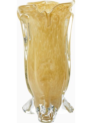 Louise Roe Vintage Drape El Işçiliği Koleksiyonluk Tasarım, Cam Vazo Sarı