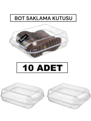 Bayev 10 Adet Bot Saklama Kutusu Maxi Boy Ayakkabı Saklama Kutusu Kışlık Ayakkabılık Düzenleyici