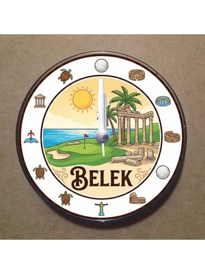 Bsb Belek Temalı Magnet Saat Buzdolabı Süsü Duvar Saati 10,5cm MS2012