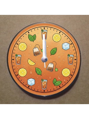 Bsb Icetea Temalı Magnet Saat Buzdolabı Süsü Duvar Saati 10,5cm MS9008