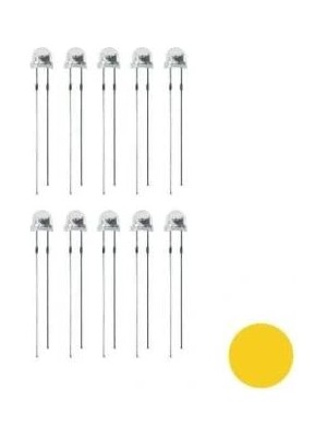Voltaj 4.8mm Sarı Mantar LED Paketi - 10 Adet