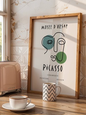 Fuart.Co Picasso Yeşil Bakış Picasso Sanatı Poster Dijital Baskı Poster (Çerçevesiz) Psfu