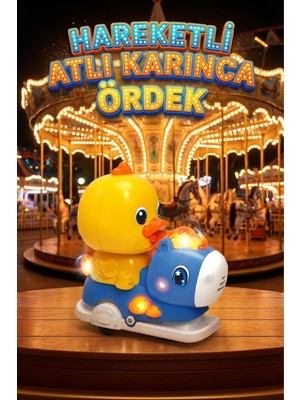 Craftivio Işıklı Müzikli Hareketli Sallanan Atlı Karınca Ördek - Eğitici Pilli Oyuncak