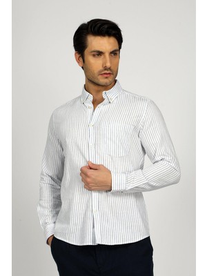 Lee Cooper Onesa Erkek %100 Pamuk Uzun Kol Dokuma Gömlek