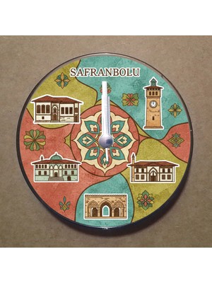 Bsb Safranbolu Temalı Magnet Saat Buzdolabı Süsü Duvar Saati 10,5cm MS2040