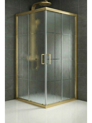 Durul Duşakabin Kare Altın 5mm Karomat Desen Yükseklik 190CM