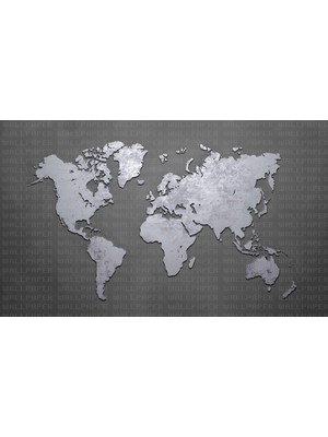 Koyu Zeminde Dünya Haritası Poster Duvar Kağıdı