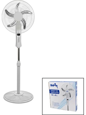 Go İthalat 18 Inc 45 cm Kumandalı  Sanayi Tipi Ayaklı Vantilatör 5-Metal Pervane 3-Kademe Hız 65W Y:137CM (5468)