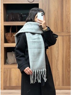 Vazıradk Düz Renk Püsküllü Yumuşak Atkı