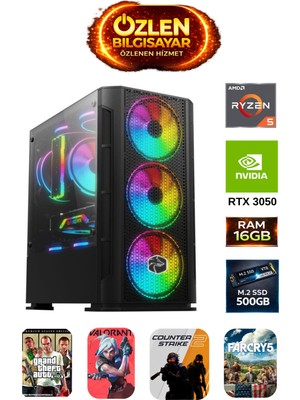 Özlen X3 - Ryzen 5 5500 | 16GB Ram | 500GB M.2 SSD | Rtx 3050 6gb Oyuncu Masaüstü Bilgisayarı