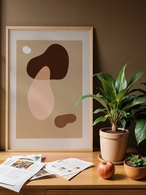 Fuart.Co Boho Toprak Taşlar Bohem Serisi Duvar Posteri Dijital Baskı (Çerçevesiz) Hbfu