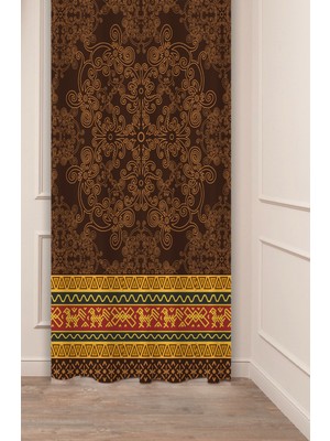 Greendecor Otantik, Anadolu, Etnik Desenli Özel Tasarım Dijital Baskılı (Tek Kanat) Modern Şık Fon Perde