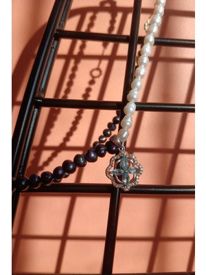 CAPO By Aytaç Yamaç Akuamarin Inci Choker Kolye