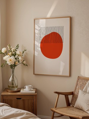 Fuart.Co Boho Kırmızı Odak Bohem Serisi Duvar Posteri Dijital Baskı (Çerçevesiz) Hbfu