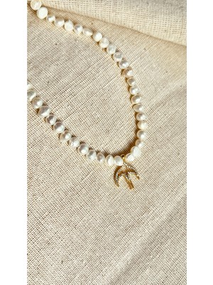 CAPO By Aytaç Yamaç Denizci Barok Inci Kırlangıç Uçlu Kolye Unisex Barok Inci Kolye Erkek Inci Kolye