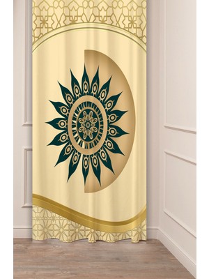 Greendecor Mandala Hippi Yoga Meditasyon Etnik Antika Desenli Dijital Baskılı (Tek Kanat) Modern Şık Fon Perde