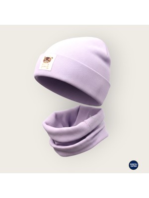 Mustran 5-10 Yaş Çocuk Pamuklu Bere Boyunluk Seti - Yumuşak Esnek Kumaş (2'li Takım)