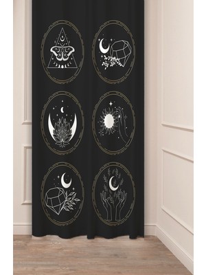 Greendecor Minimalist Soft Sade Pastel Yaprak Bohem Özel Tasarım Dijital Baskılı (Tek Kanat) Bej Krem Fon Perde