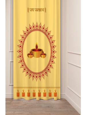 Greendecor Mandala Mum Hippi Yoga Meditasyon Pilates Hindi Desenli Dijital Baskılı (Tek Kanat) Modern Fon Perde