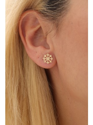 Yavuz Kuyumculuk 14 Ayar Altın Kartanesi Top Küpe