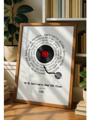 Fuart.Co Zeki Müren Ah Bu Şarkıların Gözü Kör Olsun Şarkı Sözleri Dijital Baskı Poster (Çerçevesiz) Tsfu