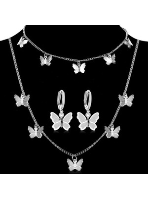 Shiklik Kelebek Modeli Zincirli Takı Seti