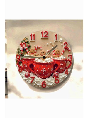 AA Shop Renkli Baskı Desenli Sayılı Hediyelik Ahşap Sessiz Tablo Duvar Saati 708