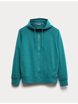 Marks & Spencer Pamuk Karışımlı Fermuarlı Rahat Kesim Kapüşonlu Sweatshirt