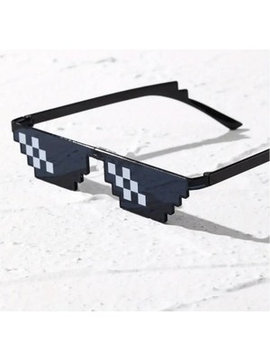 Homevia Thug Life Trend Güneş Gözlüğü Mozaik Siyah Kedi Gözlükleri