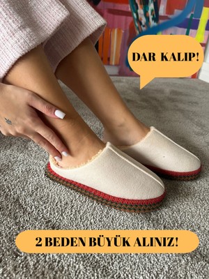 Kadın Sessiz Taban Yumuşak ve Hafif Örgü Desenli Peluş Ev Terliği