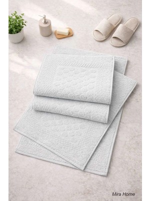 Mira Home 3lü Pamuklu Ayak Havlusu Seti Kabartma Desenli 50X70 cm Açık Gri