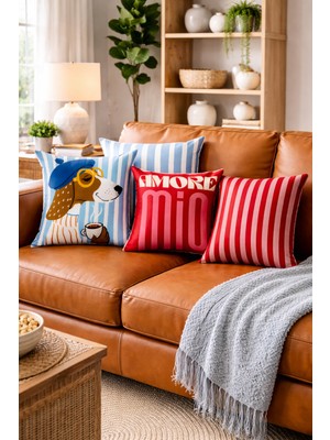 Arancione Co Çift Tarafı Baskılı 4’lü Kırlent Kılıfı 6AOD2