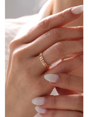 Yavuz Kuyumculuk 14 Ayar Altın Modern Desenli Yüzük