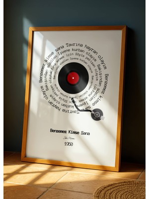 Fuart.Co Zeki Müren Benzemez Kimse Sana Şarkı Sözleri Dijital Baskı Poster (Çerçevesiz) Tsfu