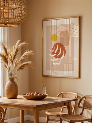 Fuart.Co Boho Beyaz Dallar Bohem Serisi Duvar Posteri Dijital Baskı (Çerçevesiz) Hbfu