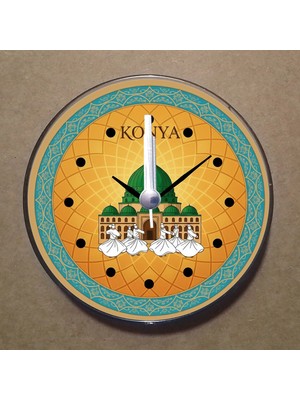 Bsb Konya Temalı Magnet Saat Buzdolabı Süsü Duvar Saati 10,5cm MS1048