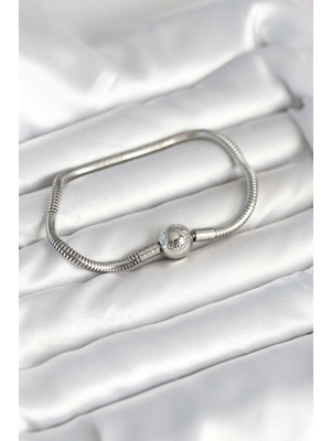 Inure Jewelry Gümüş Renk Pirinç Charm Bileklik