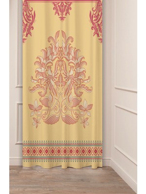 Greendecor Otantik, Anadolu, Etnik Desenli Özel Tasarım Dijital Baskılı (Tek Kanat) Modern Şık Fon Perde