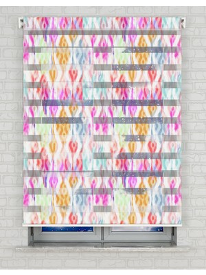 BRIGHTCOVER Renklerin Geçişi Baskılı Zebra Perde - Gece Gündüz - Genç Odası Perdesi | Kokusuz Mürekkeple Basılmış  Zebra Perdeler ile Sende Tarzını Yansıt! | 1 Dakikada Pratik Montaj