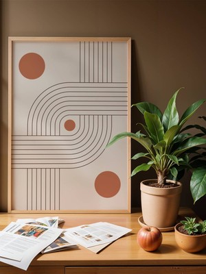 Fuart.Co Boho Kiremit Noktalar Bohem Serisi Duvar Posteri Dijital Baskı (Çerçevesiz) Hbfu