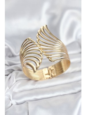 Toptan Bulurum Pirinç Gold Renk Vintage Kadın Bileklik