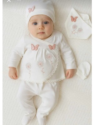 Baby Zuhu Kelebek Desenli 10’lu Yenidoğan Hastane Çıkışı Seti Pamuklu