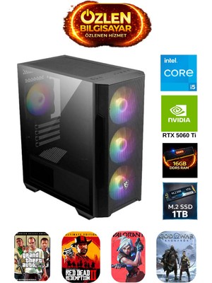 Özlen Xl3 - I5 14400F | 16GB Ddr5 Ram | 1tb M.2 SSD | Rtx 5060 Ti 16GB Oyuncu Masaüstü Bilgisayarı