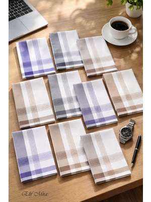Hepsine Rakip 12 Li Erkek Cep Yaka Mendil Seti 40X40 cm Pamuklu Mirfatih