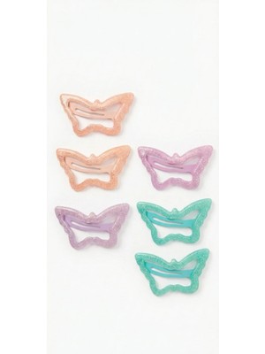 My Balli Store Claire's 6'lı Simli Kelebek Çıt Çıt Toka