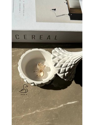 CasadiDuck Dekoratif Işlemeli Oval Takı Kutusu 2’li