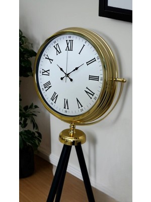 Twin Store Gold Roma Rakamlı Lüks Tripod Ayaklı Saat