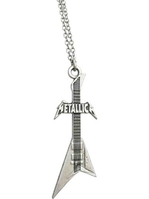 Mira Metallica Gitar Figürlü Metal Kolye – Unisex Rock Tarzı Aksesuar